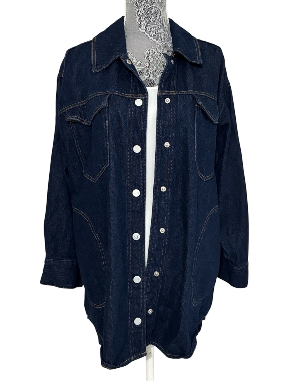 Anthropologie Pilcro Tillie Relaxed Denim Shacket.  Size Medium. Oversized.